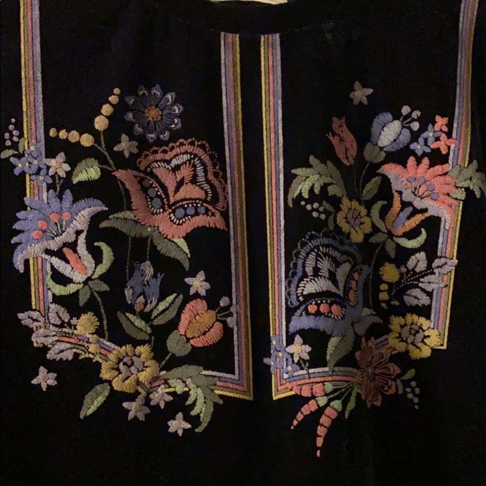Beautiful embroidered velvet Zara top NWT - Picture 2 of 5